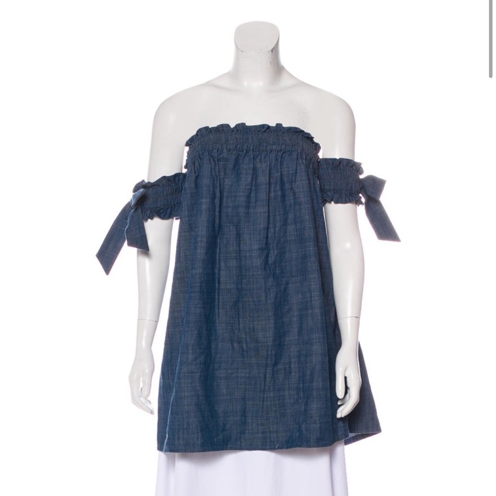 Misa Los Angeles Off-Shoulder Denim Mini Dress